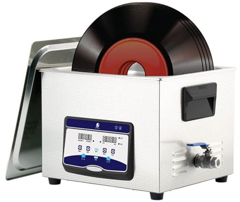 15L Ultrasonic Cleaner, Ultrasonic Vinyl Record Cleaner with LCD Touch Screen/30min Speedy Cleaning/Heating Function, Suitable for Jewelry, Ring, Eyeglasses