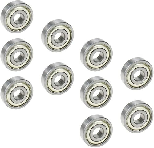 TUZUK 10 Stück 6202-ZZ Kugellager Abgedichtet 15x35x11mm Vorgeschmiert/Chromstahl/Gummi Doppeldichtung, 6202ZZ Rillenkugellager