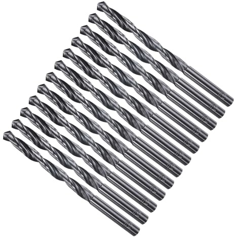 METALLIXITY Drill Bit (7mm) 4241 High-Speed Steel for Wood 12Pcs | Straight Shank Nitriding Black 118° for Wood Plastic Iron Copper Aluminum Low Soft Metal