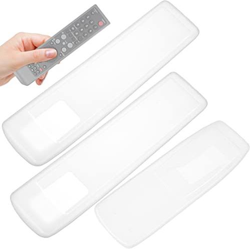 ULTECHNOVO Lot De 3 Housses De Protection pour Télécommande De Télévision Et De Climatiseur Housse De Protection Universelle en Silicone Transparent pour Contrôleur