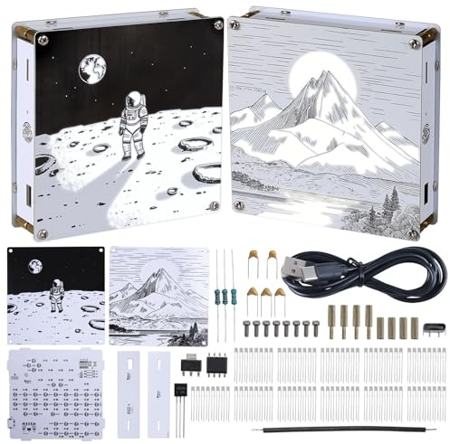 DIY Löt Bausatz Light Painting Lampe, ElektoLoter Doppelseitiger Elektronik Bausatz mit Helligkeitseinstellung, PCB Nachttischlampe Lötbausätze für Schüler and Deko Geschenk