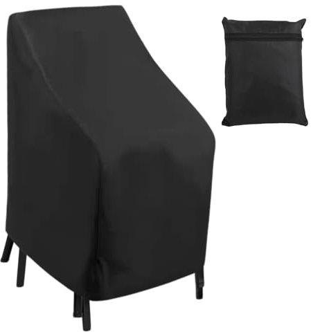 Copertura per Sedie Impilabili da Giardino, Antipolvere Antivento 210D Oxford Resistente all'acqua Protezione UV, Copertura Protettiva per Sedia da Spiaggia Balcone Esterno(114 x 85 x 65 cm)