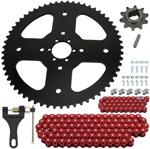 CILOYU 60T Sprocket 420 Chain with 90 Links Rear Chain Replacement for Mini Bike Coleman BT200X CT200U-EX CT200U CT100U CC100X Baja MB200 Doodlebug DB30 Predator 212 196cc Parts 42 Links (40mm Bore)