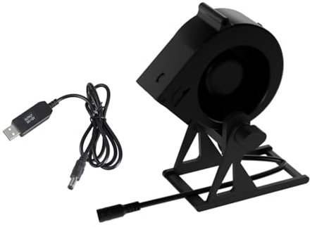 Uqezagpa Ventilateur de bureau alimenté par USB 12 V avec câble réglable coudé pour dissipation de la chaleur et allumage du barbecue 3800 tr/min 4,5 W