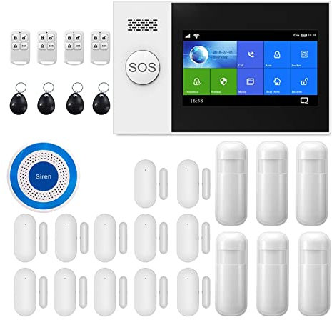 Sistema di sicurezza domestica PGST Wireless Home GSM di allarme antifurto Sicurezza domestica con rilevatore di movimento PIR di allarme antifurto(R..)