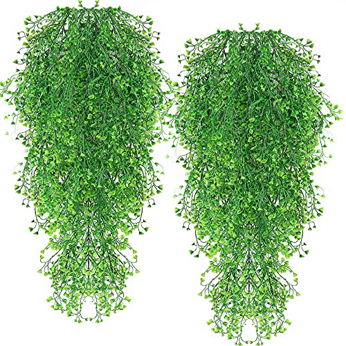 ASDJHFABKY 4 piante artificiali sospese, finte piante di edera, decorazioni artificiali in plastica per interni ed esterni, pareti, casa, giardino, decorazioni per feste di nozze (verde 4 pezzi)