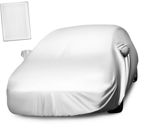 LOORGVEL Universelle Auto Abdeckplane SUV aus Polyester Taffeta mit Umfassendem Schutz für Winterautoabdeckung und Outdoor Einsatz in XL Größe für Jedes Wetter