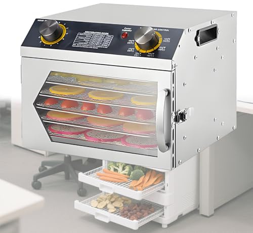 Essiccatore per Alimenti Secchi Essiccatore Alimentare con 18 Vassoi Inox Temperatura Regolabile Disidratatore per Alimenti Essiccatore Elettrico,6thfloor