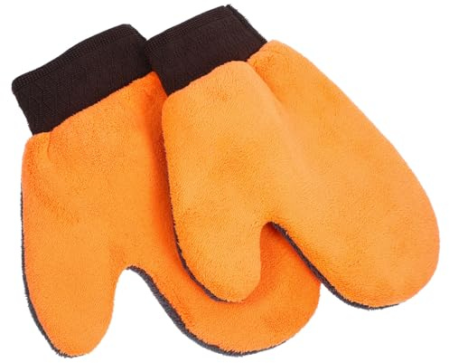 Mipcase 2 pièces de Lavage Voiture Microfibre Mitaines Épaisses pour Nettoyage avec Pouce Durables et Faciles à Porter