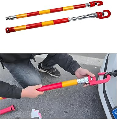 Barra di Traino Portatile con capacità di 3, 5, 6, 8 tonnellate, Barra di Traino di Recupero con Ammortizzatore a Molla, Asta di Traino Regolabile for Gancio di Traino di Recupero(Load 8 tons)