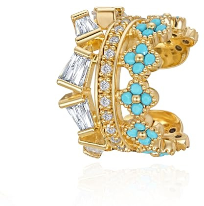 Jenosy Gold Ear Cuff Damen Nicht Piercing Öffnen Wrap Ohrringe 14K Vergoldet Filled Cubic Zirconia Ohrmanschette Gold Handmake Hypoallergene Schmuck Geschenk für Frauen