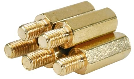 LIUCH Entretoise hexagonale en laiton M2 M2.5 M3 M4 M5 M6 M8 for carte mère, filetage hexagonal, vis d'espacement, boulon d'espacement(20mm (5pcs),M8 (Thread 10mm))