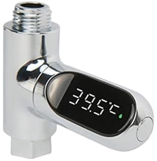 Wasserzähler LED-Anzeige Haushalts-Wasser-Duschthermometer 5-85 ℃ Durchfluss Selbstbetriebenes Wasserthermometer Überwachung Babypflege Energie Smart Meter(B)