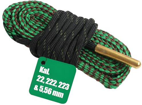 Laufreinigungsschnur für Gewehre, Kaliber .22, .223 und 5,56 mm Effektives Waffenreinigungsset für Pistolen, Gewehre und Flinten Wiederverwendbare und tragbare Reinigungslösung
