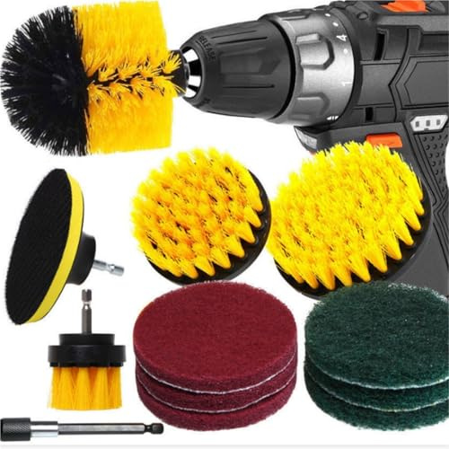 Kit de 12 cepillos amarillos for fregar, limpiar y pulir pisos y paredes