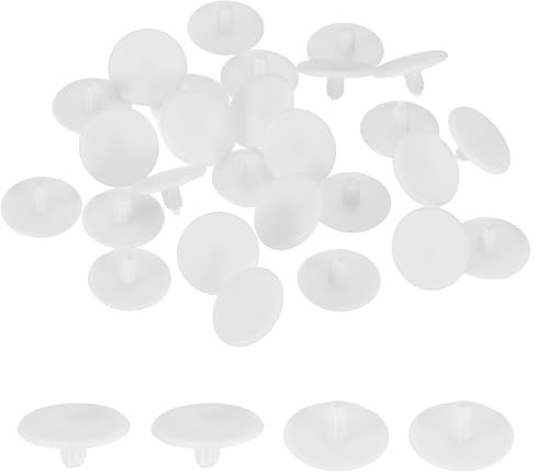 sourcing map 300Pcs 3x13mm Plastic Hole Plugs, Round Screw Cap Cover, Panel Drill Hole Plugs for Furniture Cabinet Cupboard Shelves Fencing Post Pipe Insert End Caps, White
