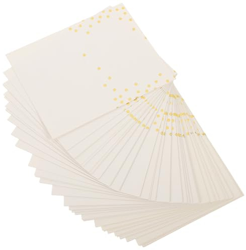 DEARMAMY Segnaposto per Matrimonio 50 Pezzi Cartellini per la Disposizione dei Posti a Sedere in Carta Stampa a Punti Oro Biglietti da Visita per Apparecchiare la Tavola Design Elegante