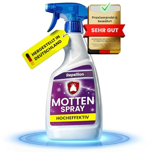 Repellion ® Anti Motten Spray (500 ml) für Wohnung & Textilien – Mottenspray gegen Motten & Mottenlarven – Schutz gegen Motten (für Kleidermotten & Lebensmittelmotten)