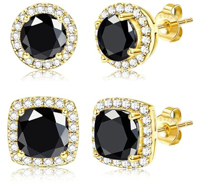 Dochais Cubic Zirconia Studs Earrings for Women Men Hypoallergenic