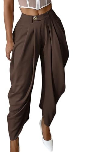 Pantalon d'été léger en coton pour femme 7/8 Jambe Large Pantalon Cropped Harem Pantalon élastique à la taille pour la plage de vacances, pantalon de vêtements de maison pyjama