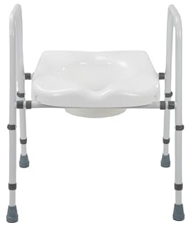 Angel Mobility Raised Toilet Seat and Frame.Height,Width Adjustable,Non-Slip Ferrules,Toilet Surround,Integral Armrests,Push-Pin Adjustment,No Tools Required,Minimal Assembly,Elderly,Hip Surgery
