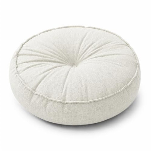 Bodenkissen rund Ø45 cm, Sitzkissen für Zuhause & Outdoor, Pouf, 10 cm dick