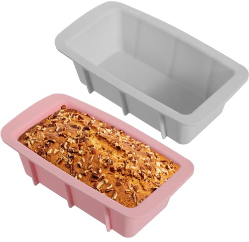 jojofuny Molde Rectangular de Silicona para Pan y Pasteles, Antiadherente, Flexible y Resistente, Adecuado para Horno Doméstico, Set de 2 Piezas