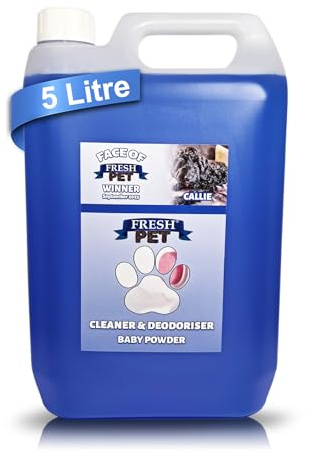 FRESH PET Pet Disinfectant Deodoriser Cleaner Kennels Artificial Grass 5L (Baby Powder)