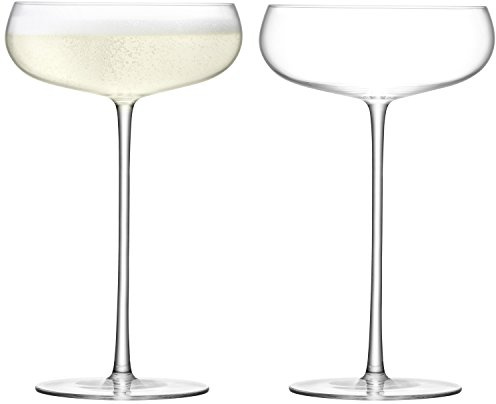 LSA Wine Culture Champagne Saucer 320ml Clear | Set of 2 | Handmade Glass | WU09