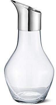 Georg Jensen 10013571 Sky Wasser Krug, Glas, Edelstahl, silberfarben