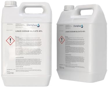 Liquid Sodium Silicate 40% – Water Glass, Liquid Glass for Bonding, Metal Repair & Adhesive – High-Temperature Sealer for Automotive & Industrial Use – Perfect for Concrete, Glass - 2 x 5 Litres (10L)