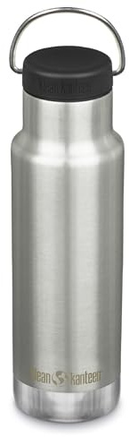 Isolierter, klassischer, schmaler 340 ml (mit Schlaufenkappe), gebürsteter Edelstahl