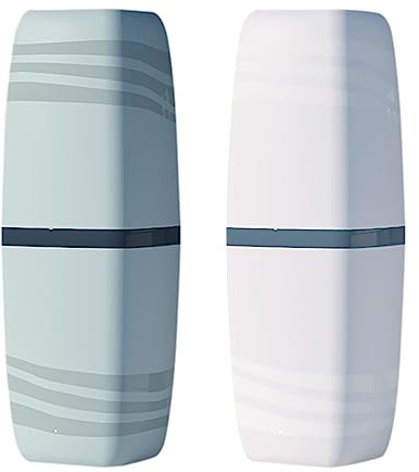 Jadin zahnputzbecher Reisen, zahnbürsten etui Reise Set, 2 stück zahnbürsten etui für Camping, geschäfts, zuhause, Schule kreativer zahnputzbecher (Grün,Weiß)