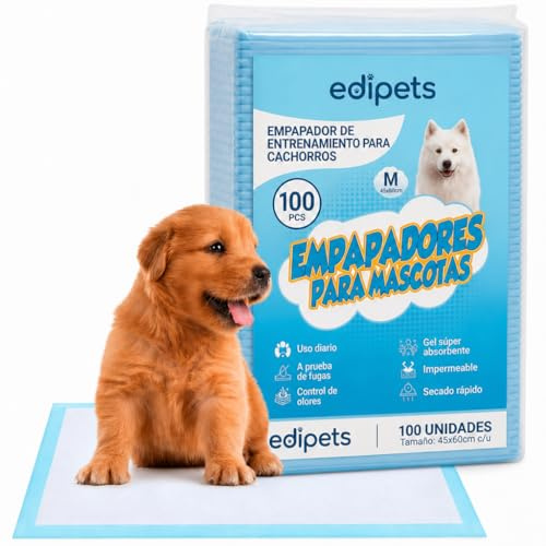 Edipets, Alaise pour Chien, Alese Jetable, 45x60, Tapis pour Chiot, Apprentissage de la Propreté, Anti-Fuite et Résistante (100 Pièces)