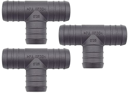 3 x YOU.S Original Schlauchverbinder Zwischenstück Leitung Ø 25x25x25 mm - T-Stück