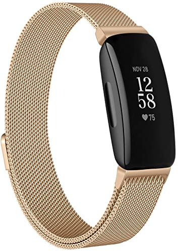 Vanjua Armband für Fitbit Inspire 2, für Damen und Herren, Edelstahl, Metallnetzschlaufe, verstellbar, magnetisch, Ersatzarmband für Fitbit Inspire 2 / Inspire HR/Inspire Fitness-Tracker