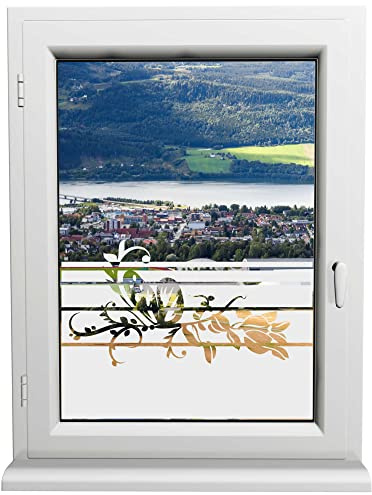 INDIGOS UG - Glasdekorfolie - Schmetterling - Sonnenschutz H50Line - Sichtschutzfolie - Fensterfolie - für die Küche, Bad ans Fenster, Sichtschutz - selbstklebend - matt - für Bad
