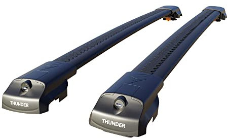 Thunder Carrier Roof Rack For VW TIGUAN 2018 - Onwards Black Aluminium Roof Rack Cross Bars Lockable - Fit Raised Side Rails Roof Rails, Cross Bar, Rail Carrier