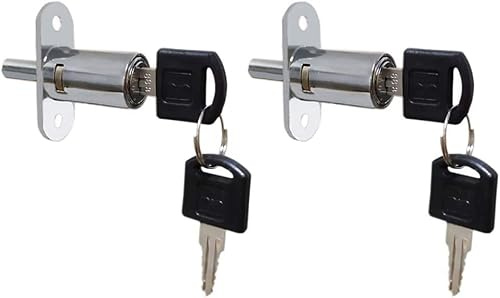 VictorsHome Push Plunger Lock 19x32mm Cylinder Head Chrome Plated Zinc Alloy Keyed Alike 2pcs