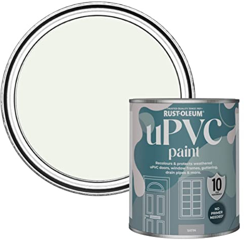 Rust-Oleum Peinture Blanche pour Portes & Fenêtres en PVC, Finition Satinée - Mousse de Lait 750ml