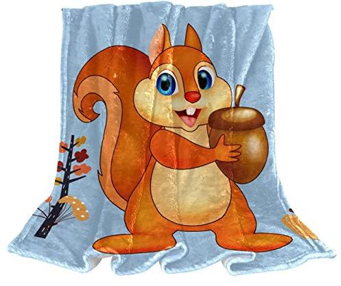 TBOUOBT Überwurfdecke, Bettdecke, Komfort, weich, flauschig, für Jungen und Mädchen,Tier tannenzapfen Tier cartoon