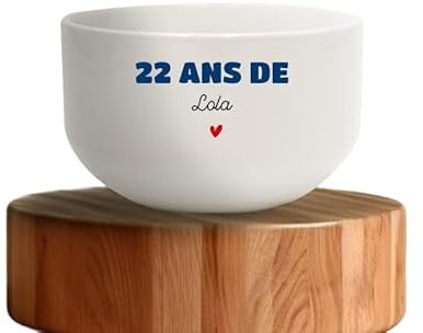 CADEAUX.COM - Bol Personnalisable pour Femme de 22 ans - Bol Personnalisé - Message Personnalisable - Cadeau Anniversaire - Cadeau Femme