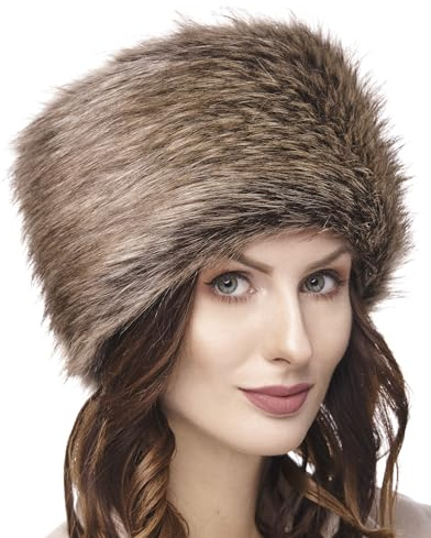 Futrzane Classic Kosakenmütze - Fellmütze Damen Winter - Pelz Russische Mütze (XL, Braun Classic)
