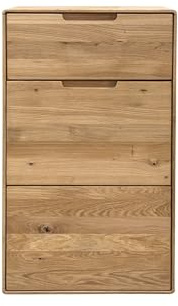möbelando Hochkommode >KM-0663< 1 Tür, 1 Schub, Wildeiche massiv geölt - 51x91x40cm (BxHxT)
