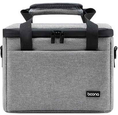 Ronyme Aufbewahrungstasche für Projektoren, harte Reisetasche, kratzfest, mit Griff, tragbar mit Taschen, robuste, stilvolle Reisetragetasche, Grau