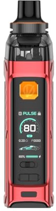 Vapo'resso Armour G Kit 80 W Vape Batería incorporada de 3000 mAh 5 ml Cartucho Armour G Pod DTL Fit Resistencias GTX 0,2 Ω/0,4 Ω e-cigarrillo original (Rojo) - No Nicotine
