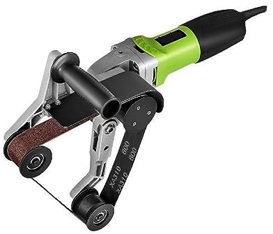 YYLHJW 800W Round Pipe Drawing Machine Stainless Steel Cylindrical Pipe Polisher Handheld Tube Polishing Finishing Belt Sander