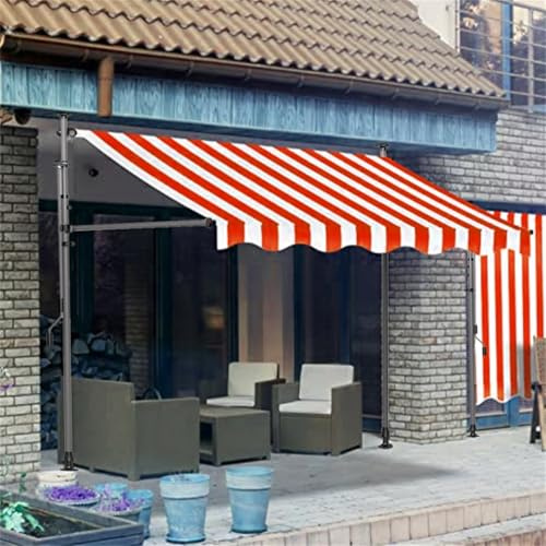 WSNCXFW Store de terrasse rétractable Manuel, abri Pare-Soleil extérieur en Polyester avec manivelle Manuelle, auvent réglable pour Porte-fenêtre et Balcon,C,200x120cm