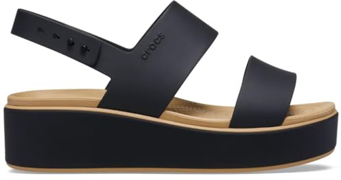 Crocs Brooklyn Low Wedge Matte Wrap Sandal 39-40 EU Black/Cashew