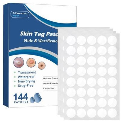 Parches Eliminar Verrugas Cutáneas, 144PCS Parches Eliminar Lunares Verrugas,Parch Transpirables Eliminars Verruga Cutáneas Adhesivos Para Rostro Cuerpo, Parch Adhesivos Eliminars Verruga Lunares